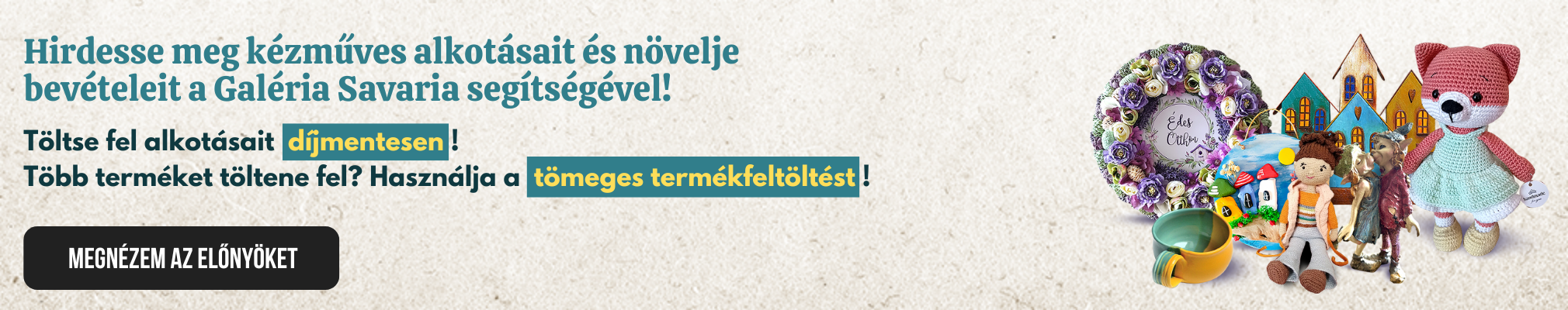 Töltse fel kézműves termékeit!
